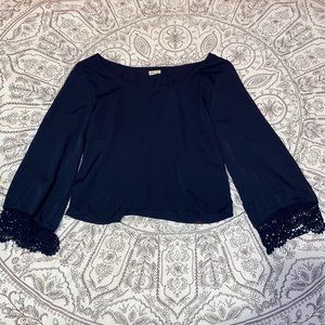 formal navy hollister blouse